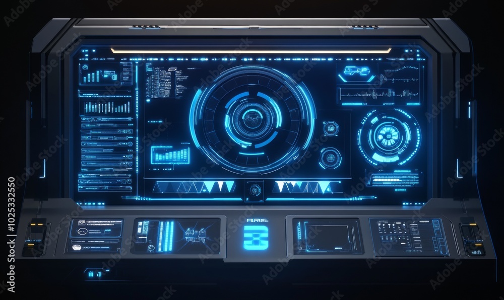 Futuristic HR interface over blue Futuristic HR interface over blue