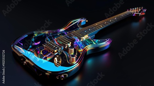 3D rendering of electric guitar online avatar design