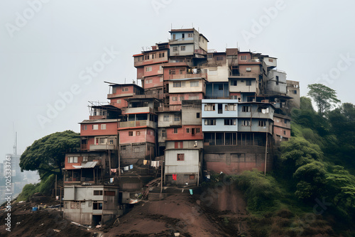 slum building architecture, architecture photo