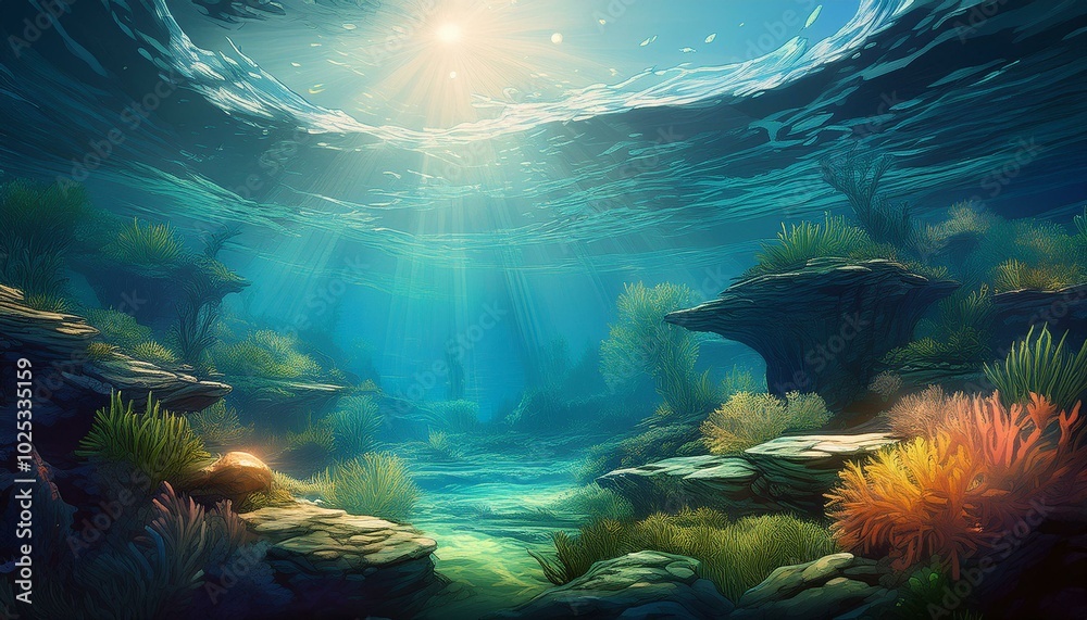 Fototapeta premium Tranquil underwater scene