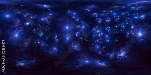 360 panoramic  environmental equirectangular projection of deep space galactic nebula and stars hdri map