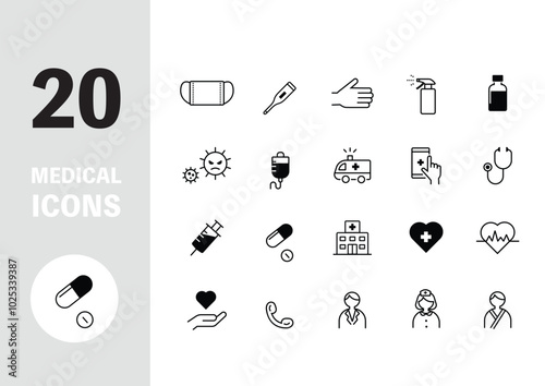 シンプル医療のアイコンセット