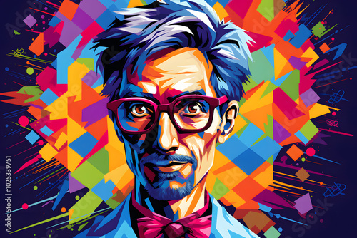 pop art style physician, phsycian illustrated pop art style