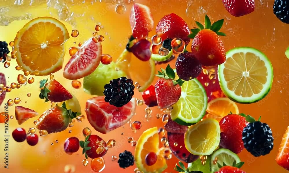 A Vibrant Splash of Fresh Fruits A Vibrant Splash of Fresh Fruits