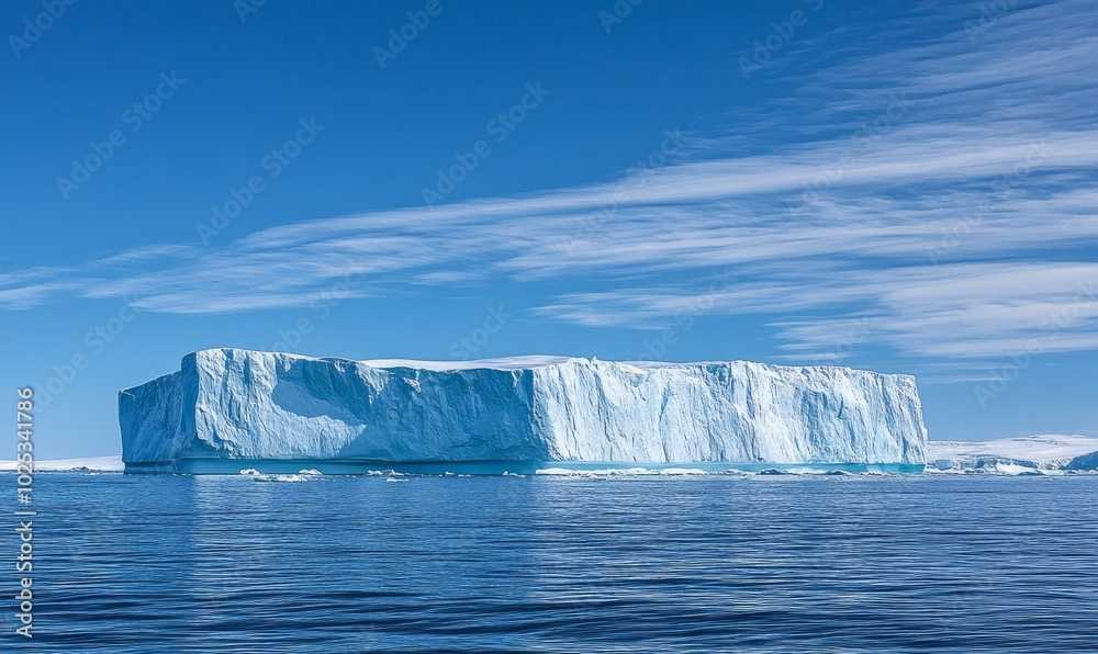 Giant iceberg floating in Ilulissat Icefjord in Greenland