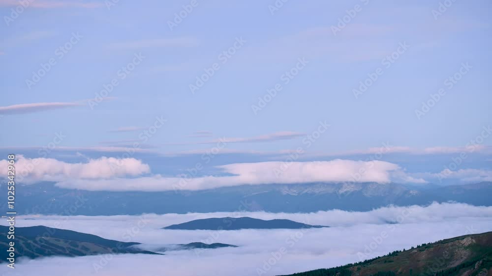Night Into Day Cloud Inversion Timelapse Above Mountain Valley In Summit County Colorado Night Into Day Cloud Inversion Timelapse Above Mountain Valley In Summit County Colorado