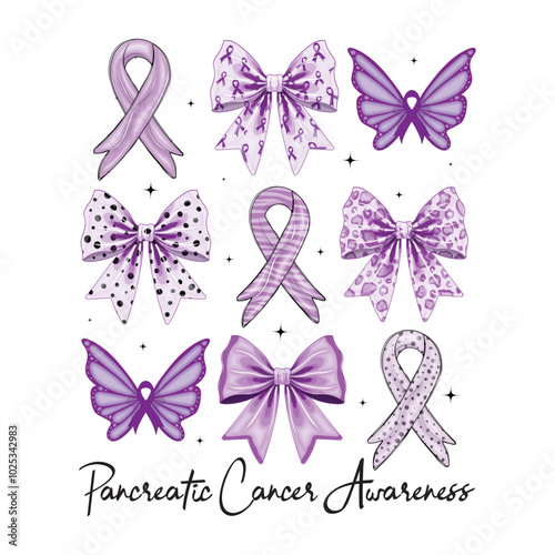 Pancreatic Cancer Coquette bow svg png,Pancreatic Cancer Svg Bundle, Purple Ribbon Svg, Cancer Awareness Svg, Pancreatic Cancer Png, Cancer Survivor Svg, Silhouette