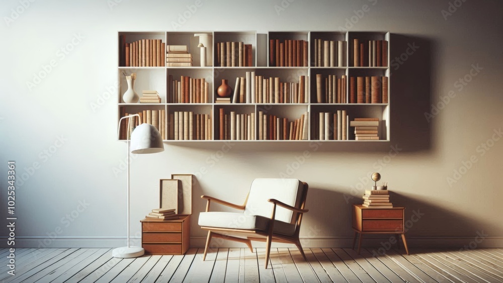 Cozy Reading Nook with Books and Minimalist Decor Cozy Reading Nook with Books and Minimalist Decor