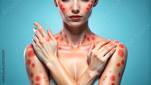 Woman with Red Spots on Arms Highlighting Skin Health Issues - Dermatological Concerns and Skin Conditions