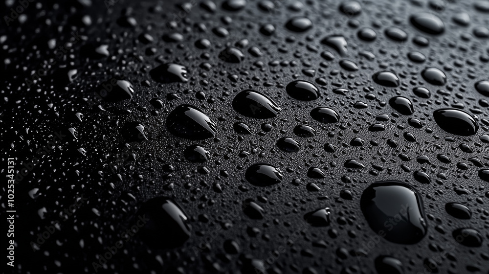 Black Background with Water Drops, Monochrome Minimalist Fashion Modern Texture for Design Black Background with Water Drops, Monochrome Minimalist Fashion Modern Texture for Design