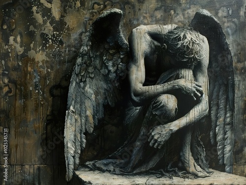 Fallen Angel: A Painting of Grief and Despair photo