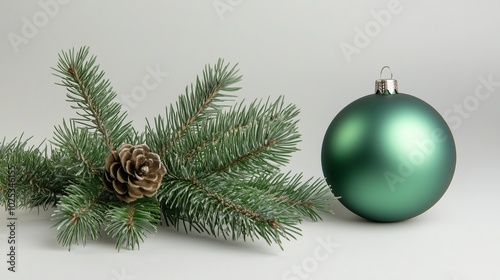 Beautiful Holiday Decoration Featuring Branch and Green Ornament