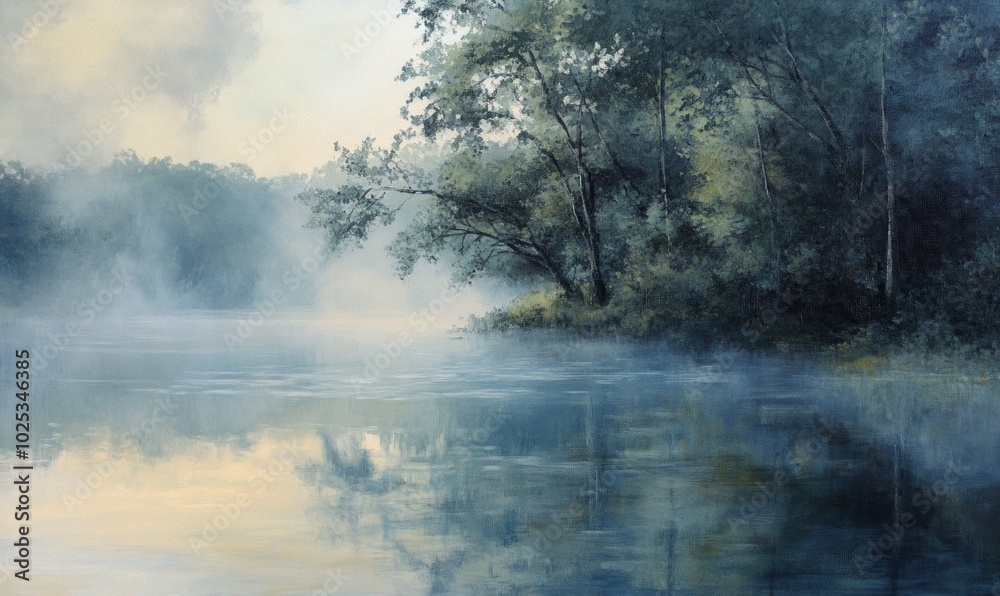 Fototapeta premium morning mist, water