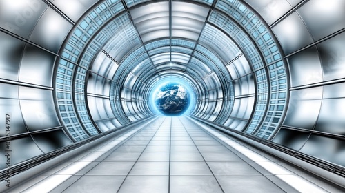 Futuristic Tunnel Leading to Earth