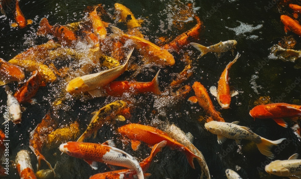 Koi in a pond Koi in a pond