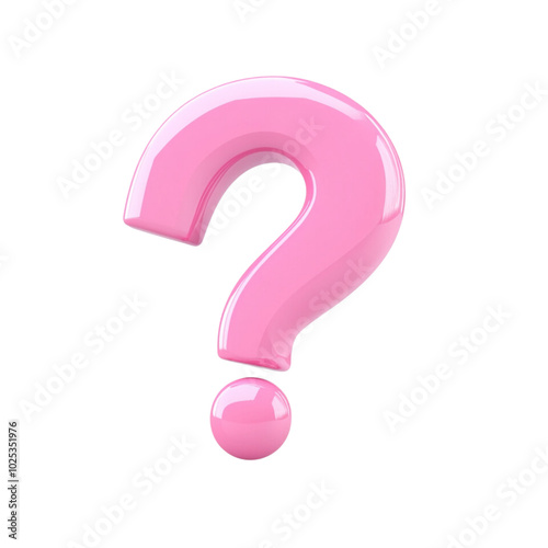 a pink question mark isolated on a transparent background, png