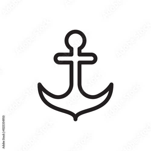 Anchor icon Vector set outline
