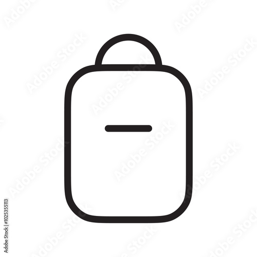 Bag pack icon Vector set outline
