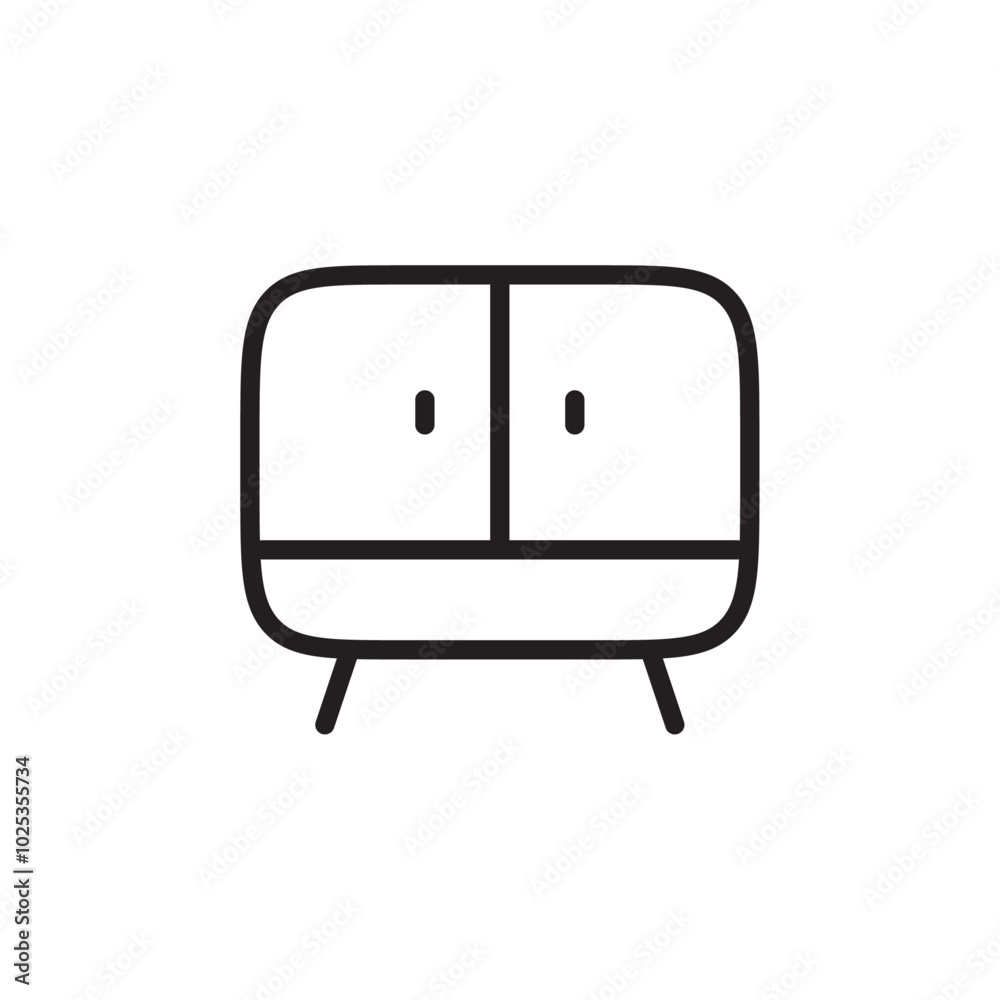 Cabinet icon Vector set outline