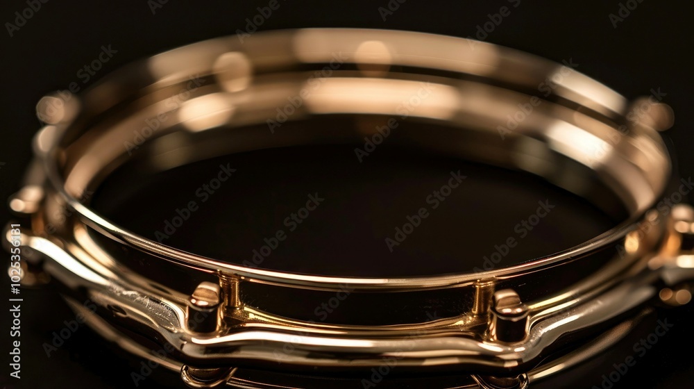 A close-up of a shiny, elegant gold bracelet showcasing craftsmanship and design. A close-up of a shiny, elegant gold bracelet showcasing craftsmanship and design.