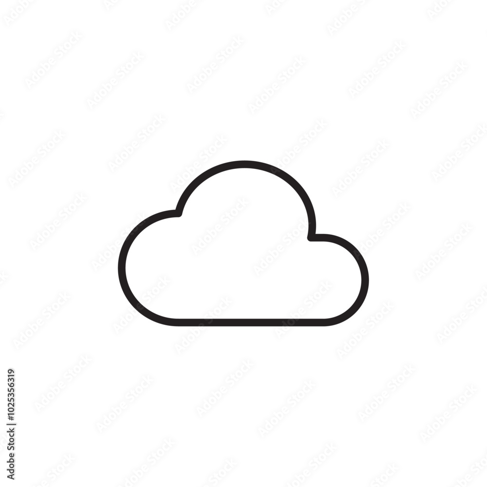 Cloud icon Vector set outline Cloud icon Vector set outline