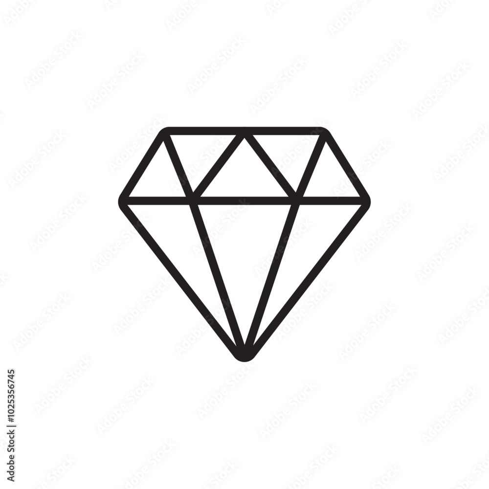 Diamond icon Vector set outline Diamond icon Vector set outline