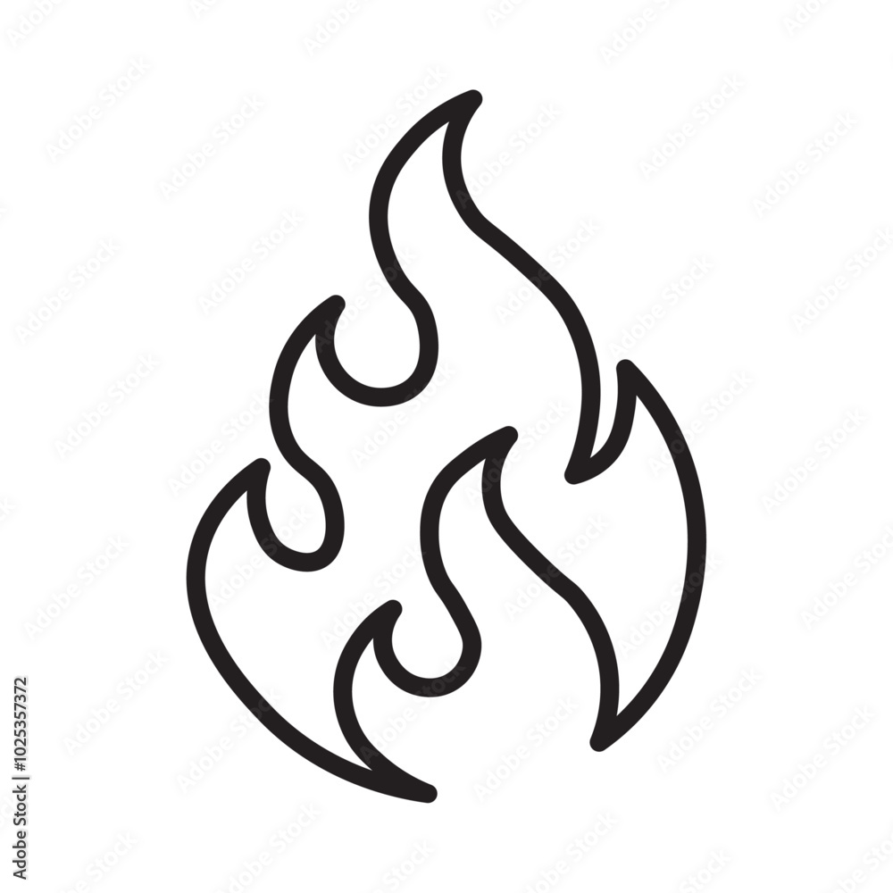 Fire icon Vector set outline Fire icon Vector set outline