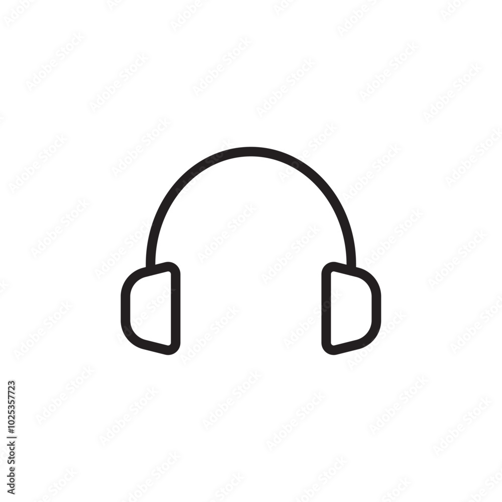 Headphones icon Vector set outline Headphones icon Vector set outline