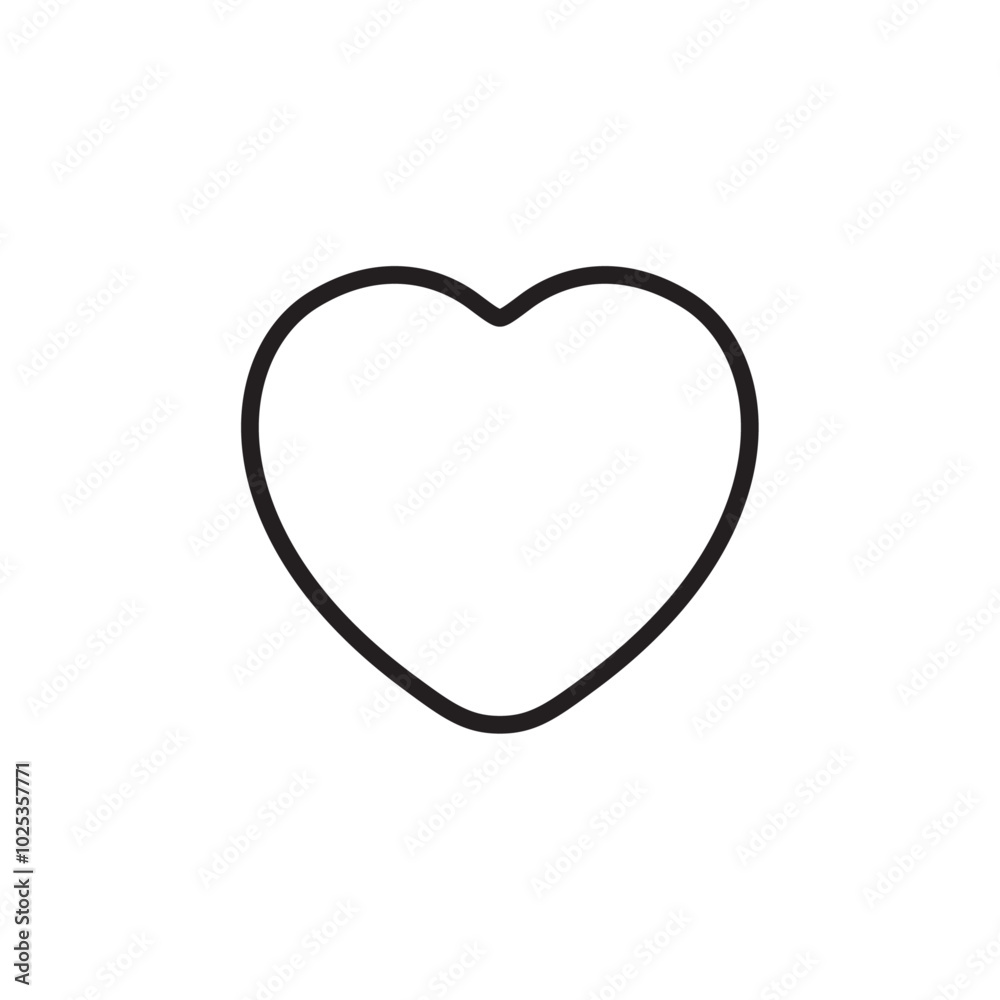 Heart icon Vector set outline Heart icon Vector set outline