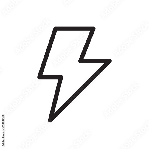 Lightening Icon Vector set outline