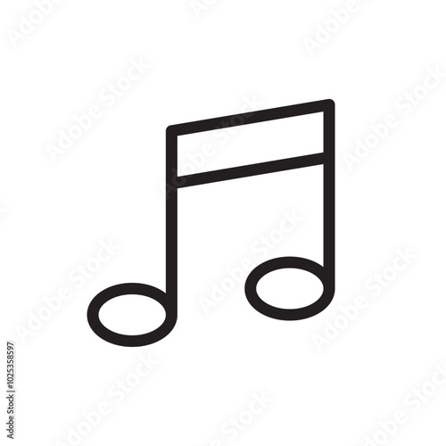 Music icon Vector set outline