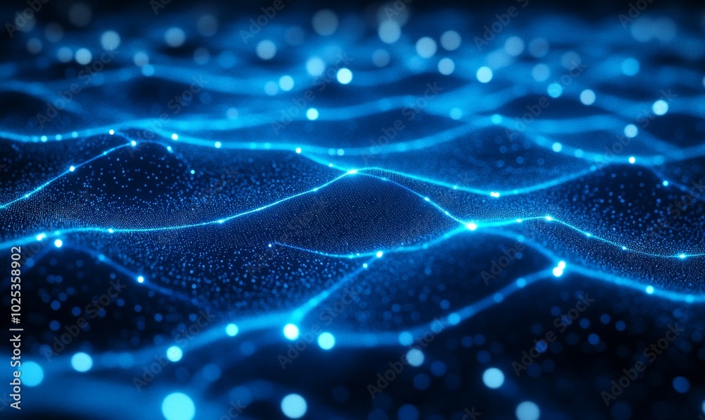 Network Cyber Security Concept. Blue, Futuristic Digital Style Network Cyber Security Concept. Blue, Futuristic Digital Style