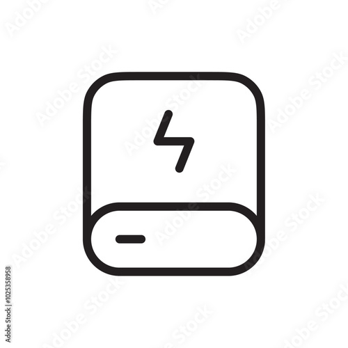 Power bank icon Vector set outline