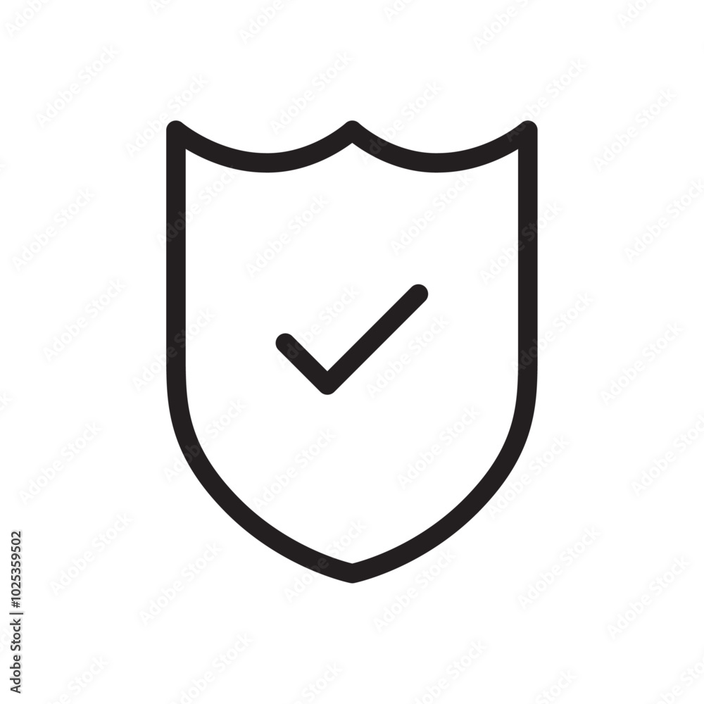 Shield check mark icon Vector set outline Shield check mark icon Vector set outline