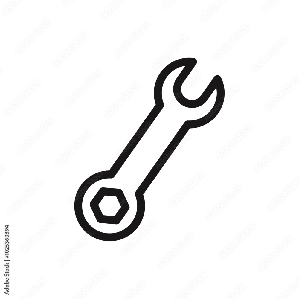 wrench icon Vector set outline wrench icon Vector set outline
