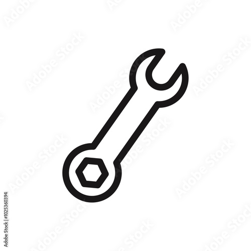 wrench icon Vector set outline