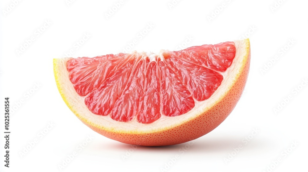 A Sliced Pink Grapefruit on a White Background A Sliced Pink Grapefruit on a White Background