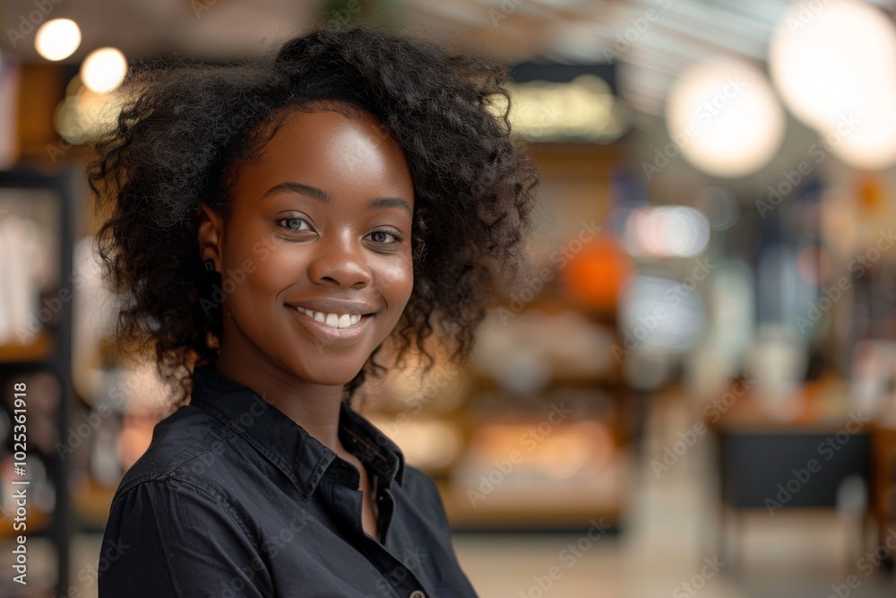 Young adult african american female retail sales associate Young adult african american female retail sales associate