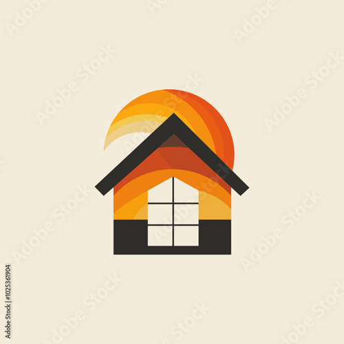 simple roof design logo