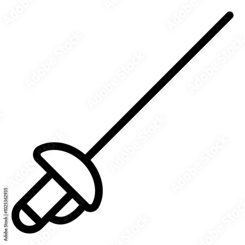 Fencing sword used for martial arts sport and competitive practice.