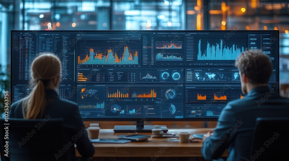 Data Analysts Reviewing Crucial Business Metrics Dashboard
