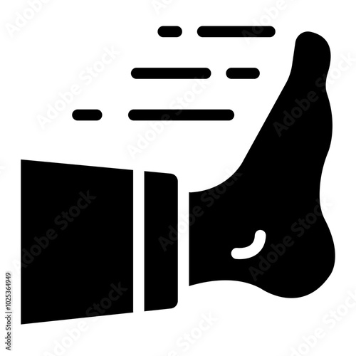 Karate foot kick used in martial arts training and competition.