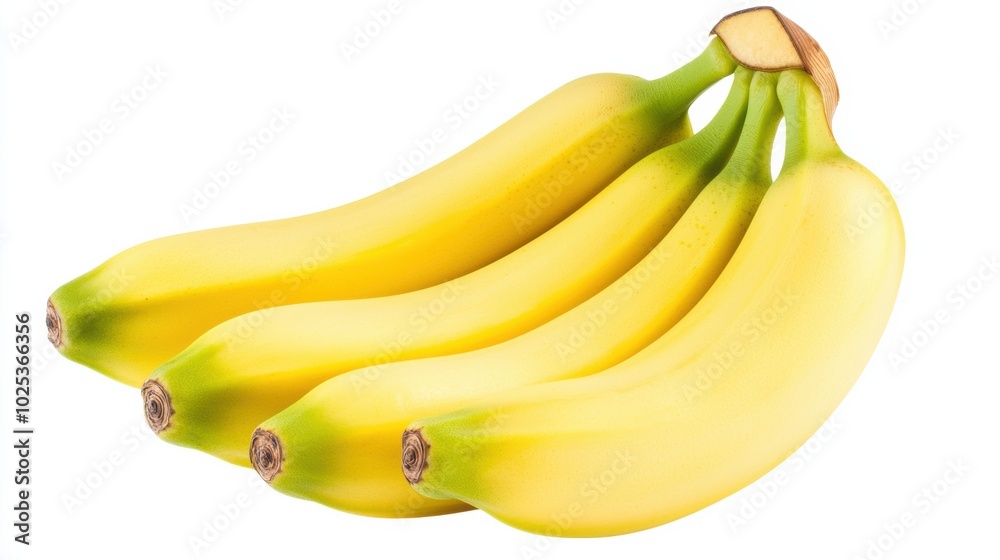 Fresh Yellow Bananas on a White Background Fresh Yellow Bananas on a White Background