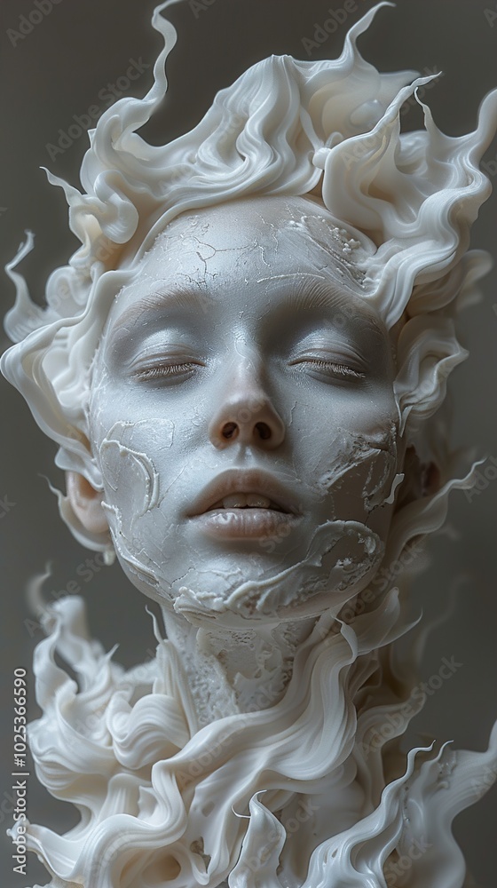 Surreal White Sculpture: A Dreamlike Portrait Surreal White Sculpture: A Dreamlike Portrait