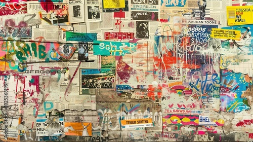 A Wall Covered in Layers of Graffiti and Torn Posters