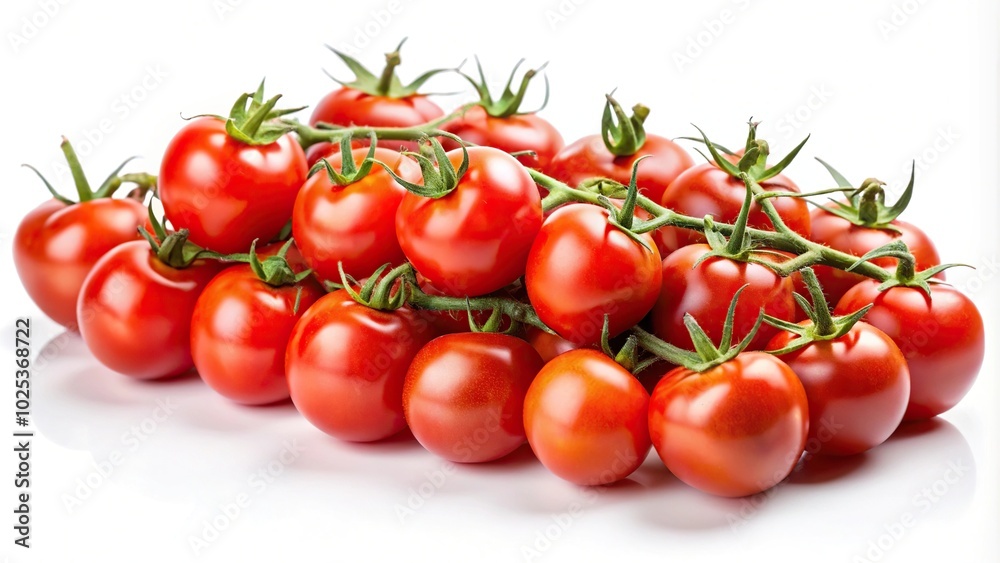 Bunch of fresh cherry tomato on white background Bunch of fresh cherry tomato on white background