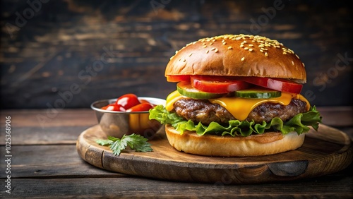 Burger Bliss with toppings on a pounder patty