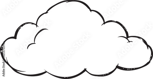 simple hand-drawn cloud is depicted in black outline against a white background.