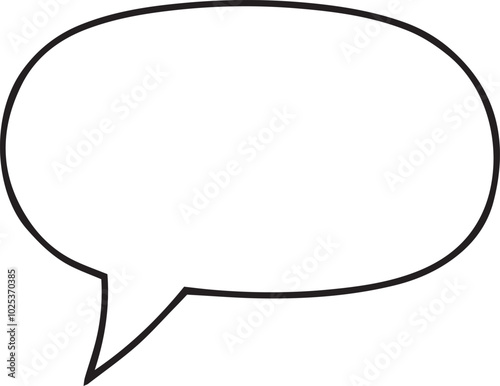simple black and white drawing of a speech bubble a common element in visual communication