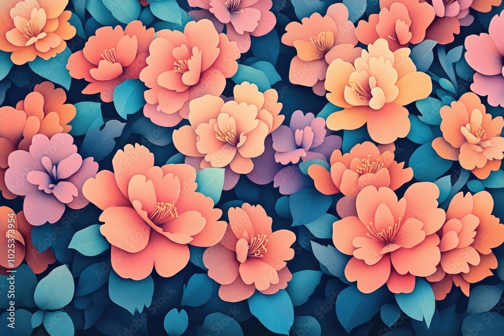 Close-up view of soft, vibrant azalea blooms in a colorful display, Close-up of vibrant azalea flowers in a colorful arrangement Close-up view of soft, vibrant azalea blooms in a colorful display, Close-up of vibrant azalea flowers in a colorful arrangement